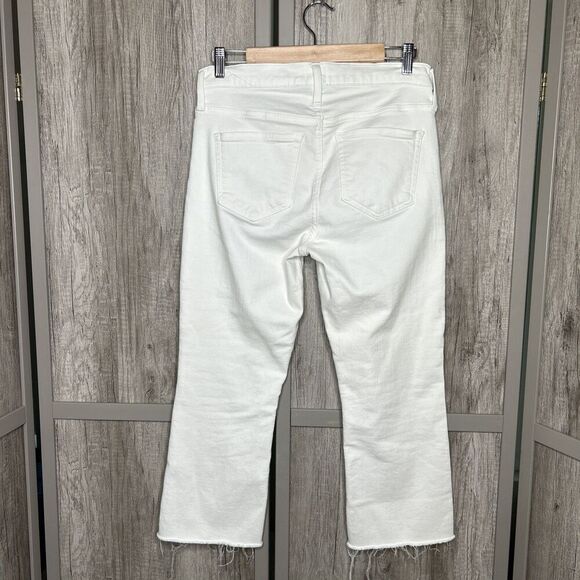J. Crew Billie Denim Boot Crop Jeans Size 29 Petite White Color Raw Hem - Picture 6 of 8